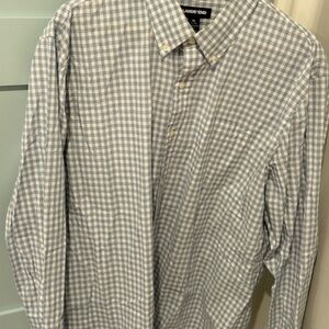 Lands' End Men's Light Blue Gingham Shirt